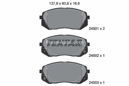 Set plăcuțe frână TEXTAR, față, pentru: HYUNDAI KONA, KONA/SUV; KIA CARENS III, SELTOS, SPORTAGE II 1.6-2.7 09.04-