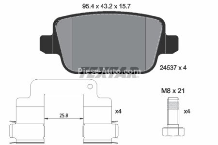 Set plăcuțe frână TEXTAR, spate, pentru: LAND ROVER FREELANDER 2 2.0/3.2 10.06-10.14 3