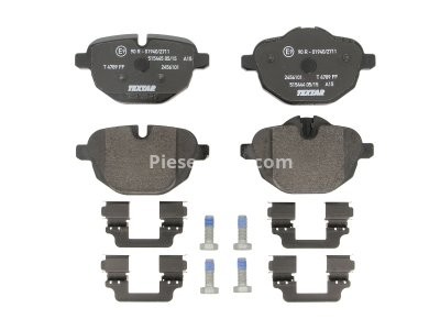 Set plăcuțe frână TEXTAR ,spate (cu accesorii; cu suruburi ghidare etrier frână), pentru: BMW 5 (F10), 5 (F11), 5 (G30, F90), 5 (G31), 6 GRAN TURISMO (G32), 7 (G11 1.5H-Electric 02.09-
