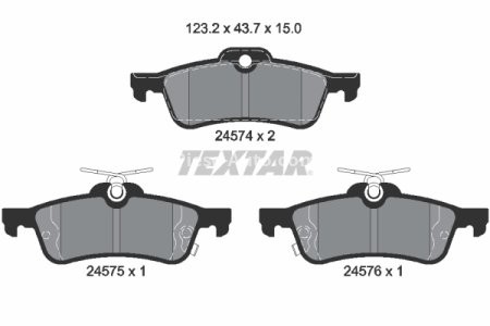 Set plăcuțe frână TEXTAR, spate, pentru:  TOYOTA YARIS, YARIS/HATCHBACK 1.0-1.8 08.05-