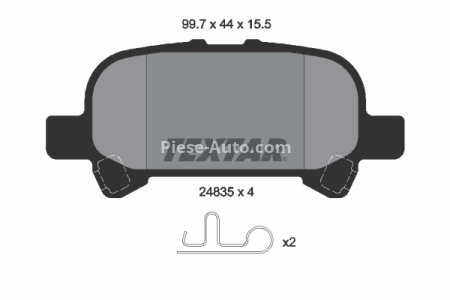 Set plăcuțe frână TEXTAR, spate, pentru: TOYOTA AVALON, CAMRY, RAV 4 III, SOLARA 2.4/3.0/3.5 06.98-