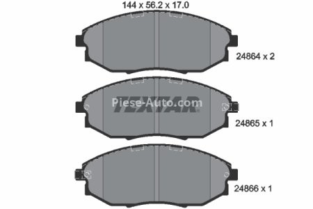 Set plăcuțe frână TEXTAR, față, pentru: CHEVROLET EPICA 2.0/2.0D/2.5 01.05-12.11
