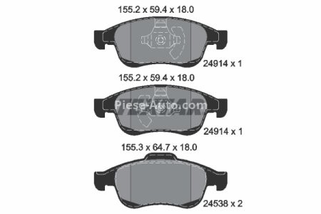 Set plăcuțe frână TEXTAR, față, pentru: DACIA DOKKER, DOKKER EXPRESS/MINIVAN, DUSTER, DUSTER/SUV, LODGY, SANDERO III; MITSUBISHI ASX; NISSAN JUKE, TERRANO, TOWNSTAR 1.0-Electric 11.08- 3