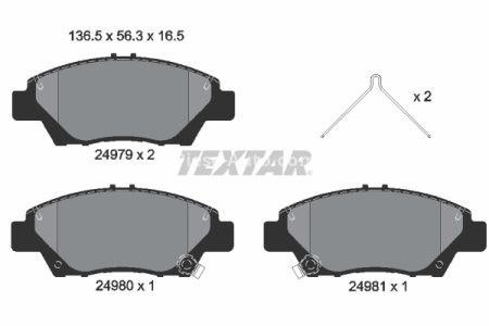 Set plăcuțe frână TEXTAR, față, pentru: HONDA CR-Z, INSIGHT, JAZZ, JAZZ III, JAZZ IV, JAZZ V 1.2-1.5H 07.08-