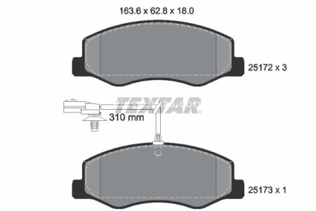 Set plăcuțe frână TEXTAR, spate, pentru: NISSAN INTERSTAR, NV400; OPEL MOVANO B; RENAULT MASTER III 2.3D 02.10- 3