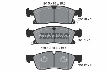 Set plăcuțe frână TEXTAR, față, pentru: DODGE DURANGO; JEEP GRAND CHEROKEE, GRAND CHEROKEE IV 3.0D-6.4 11.10-