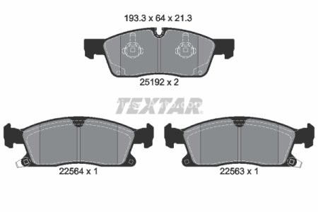 Set plăcuțe frână TEXTAR, față, pentru: DODGE DURANGO; JEEP GRAND CHEROKEE, GRAND CHEROKEE IV 3.0D-6.4 11.10-
