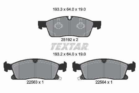 Set plăcuțe frână TEXTAR, față, pentru: JEEP GRAND CHEROKEE, GRAND CHEROKEE IV 3.0D-6.2 11.10-
