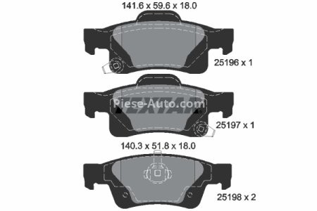 Set plăcuțe frână TEXTAR, spate, pentru: DODGE DURANGO; JEEP GRAND CHEROKEE, GRAND CHEROKEE IV 3.0D-6.4 11.10-