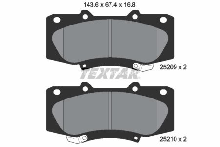 Set plăcuțe frână TEXTAR, față, pentru: TOYOTA FORTUNER, HILUX, HILUX VII 2.5D/3.0D 06.04-