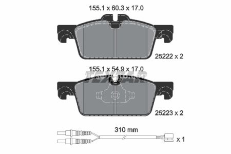 Set plăcuțe frână TEXTAR, față, pentru: PEUGEOT 508 I, 508/KOMBI 1.6-2.2D 11.10- 3