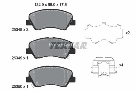 Set plăcuțe frână TEXTAR, față, pentru: HYUNDAI ACCENT IV, ACCENT V, I20 ACTIVE, I20 II, I20 III, SOLARIS; KIA RIO III, RIO IV, STONIC 1.0-1.6D 11.10-