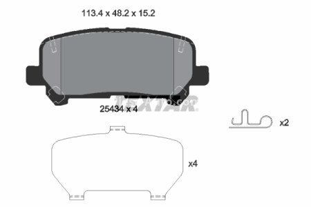 Set plăcuțe frână TEXTAR, spate , pentru: ACURA MDX; CHEVROLET TRAILBLAZER; HONDA ODYSSEY, PILOT 2.8D-3.7 10.06-