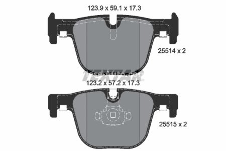 Set plăcuțe frână TEXTAR, spate, pentru: BMW 3 (F30, F80), 3 (F31), 3 GRAN TURISMO (F34), 4 (F32, F82), 4 (F33, F83), 4 GRAN COUPE (F36) 2.0D-3.0H 11.11-