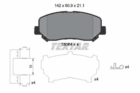 Set plăcuțe frână TEXTAR, față, pentru: JEEP CHEROKEE 2.0-3.2 11.13-