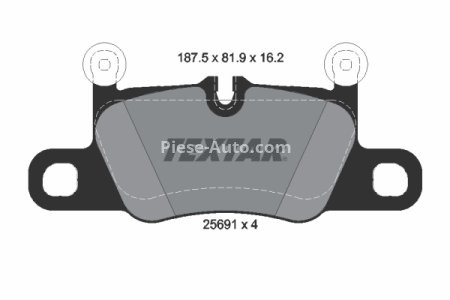 Set plăcuțe frână TEXTAR ,spate (cu greutati de echilibrare), pentru: PORSCHE 911, 911 TARGA, CAYENNE 3.0-4.0H 12.11-