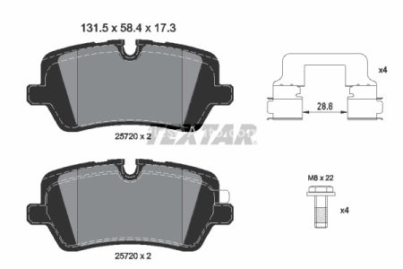 Set plăcuțe frână TEXTAR ,spate (cu accesorii; cu suruburi ghidare etrier frână), pentru: LAND ROVER DEFENDER, DISCOVERY V, RANGE ROVER IV, RANGE ROVER SPORT II 2.0-5.0 08.12-