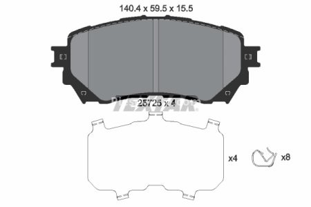 Set plăcuțe frână TEXTAR, față, (cu accesorii), pentru: MAZDA 6, 6/KOMBI 2.0/2.2D/2.5 08.12-