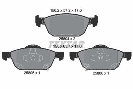 Set plăcuțe frână TEXTAR, față, pentru: HONDA CIVIC IX, CIVIC X 1.0-2.2D 02.12-12.22