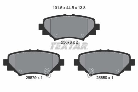 Set plăcuțe frână TEXTAR, spate, pentru: MAZDA 3, 3/HATCHBACK 1.5-2.5 07.13-
