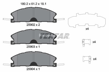 Set plăcuțe frână TEXTAR , pentru: FORD USA EXPLORER, FLEX, TAURUS; LINCOLN MKS, MKT 3.5/3.7 09.08-