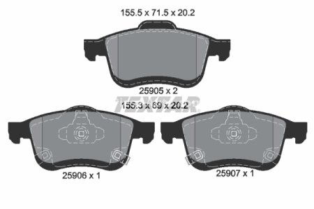 Set plăcuțe frână TEXTAR, față, pentru: FIAT 500L 1.4 09.12-