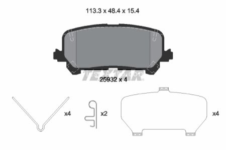 Set plăcuțe frână TEXTAR ,spate (cu accesorii), pentru: HONDA PILOT 3.0 01.17-