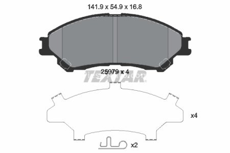 Set plăcuțe frână TEXTAR, față, (cu accesorii), pentru: FORD USA F-150; SUZUKI S-CROSS, SX4 S-CROSS, VITARA 1.0-4.9 09.86-