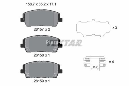 Set plăcuțe frână TEXTAR, față, pentru: HYUNDAI SANTA FE IV, SANTA FE IV/SUV; KIA SORENTO III 2.0D-3.5 01.15-