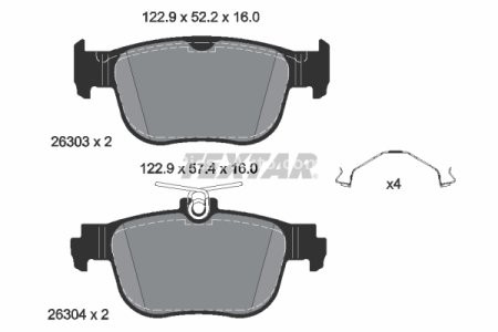 Set plăcuțe frână TEXTAR, spate, pentru: AUDI A3, A3 ALLSTREET; CUPRA FORMENTOR, LEON, LEON SPORTSTOURER; FORD TOURNEO CONNECT NADWOZIE WIELKOPRZES, TRANSIT CONNECT/MINIVAN 1.0-2.0D 07.19-