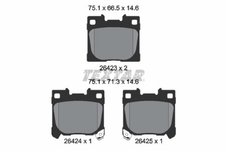 Set plăcuțe frână TEXTAR, spate, pentru: TOYOTA YARIS 1.6 02.20-