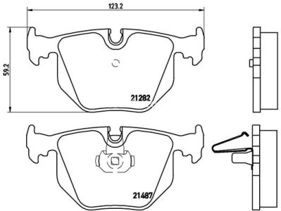 Set plăcuțe frână BREMBO ,spate pentru: BMW 3 (E46), 5 (E39), 7 (E38), X3 (E83), X5 (E53), Z4 (E85), Z4 (E86), Z8 (E52); LAND ROVER RANGE ROVER III 2.0-5.4 03.94-08.12