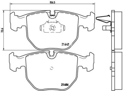 Set plăcuțe frână BREMBO ,față, pentru: BMW 5 (E39), 7 (E38), X3 (E83), X5 (E53) 2.0D-4.9 03.94-08.11 3