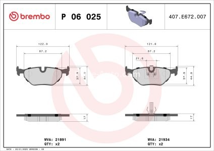 Set plăcuțe frână BREMBO, spate , pentru: BMW 3 (E46), Z1, Z3 (E36), Z4 (E85), Z4 (E86); MG MG 6, MG X-POWER, MG ZT, MG ZT- T; ROVER 75, 75 I 1.6-5.0 06.88- 3
