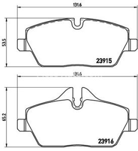Set plăcuțe frână BREMBO ,față, pentru: BMW 1 (E81), 1 (E82), 1 (E87), 1 (E88), 2 (F45); MINI (F55), (F56), (F57), (R56), (R57), (R58), (R59), CLUBMAN (F54) 1.2-Electric 06.04-