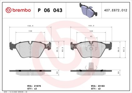Set plăcuțe frână BREMBO ,față, pentru: BMW 3 (E46), X3 (E83), Z4 (E85), Z4 (E86); MG MG X-POWER, MG ZT, MG ZT- T; ROVER 75, 75 I 2.0-5.0 10.99-12.11