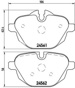 Set plăcuțe frână BREMBO, spate , pentru: BMW 5 (F10), 5 (F11), 5 (G30, F90), 5 (G31), 6 GRAN TURISMO (G32), 7 (G11, G12), I8 (I12), I8 (I15), IX3 (G08), X3 (F25), X3 (G01) 1.5H-Electric 02.09-