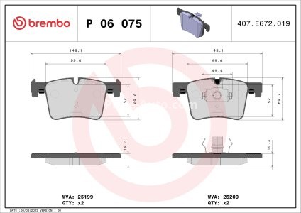 Set plăcuțe frână BREMBO ,față, pentru: BMW 1 (F20), 1 (F21), 2 (F22, F87), 2 (F23), 3 (F30, F80), 3 (F31), 3 GRAN TURISMO (F34), 4 (F32, F82), 4 (F33, F83), 4 GRAN COUPE (F36) 1.6-3.0D 09.10-