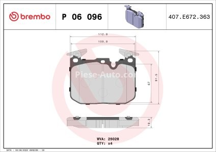 Set plăcuțe frână BREMBO ,față, (cu greutati de echilibrare; fara optionale), pentru: BMW 1 (F20), 1 (F21), 2 (F22, F87), 2 (F23), 3 (F30, F80), 3 (F31), 3 GRAN TURISMO (F34), 4 (F32 1.5-3.0H 07.11-