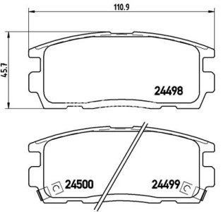 Set plăcuțe frână BREMBO, spate , pentru: CHEVROLET CAPTIVA, EQUINOX; OPEL ANTARA A; PONTIAC TORRENT 2.0D-3.4 04.03-