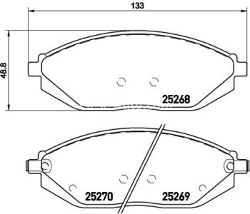 Set plăcuțe frână BREMBO ,față, pentru: CHEVROLET SPARK 1.0-Electric 03.10-