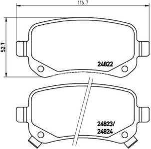 Set plăcuțe frână BREMBO, spate , pentru: CHRYSLER TOWN & COUNTRY, VOYAGER V; DODGE GRAND, JOURNEY; FIAT FREEMONT; VW ROUTAN 2.0D-4.0 06.07-