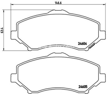 Set plăcuțe frână BREMBO ,față, pentru: DODGE GRAND, JOURNEY, NITRO; JEEP CHEROKEE, WRANGLER III; VW ROUTAN 2.0D-4.0 09.06-