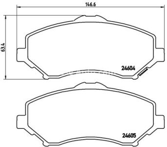 Set plăcuțe frână BREMBO ,față, (cu accesorii), pentru: CHRYSLER VOYAGER V; DODGE GRAND, JOURNEY, NITRO; FIAT FREEMONT; JEEP CHEROKEE, WRANGLER III; VW ROUTAN 2.0D-4.0 09.06-