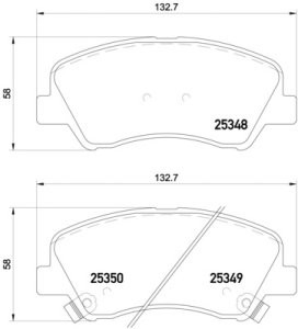 Set plăcuțe frână BREMBO ,față, pentru: HYUNDAI ACCENT IV, ACCENT V, I20 III; KIA RIO III, RIO IV 1.0-1.6D 11.10-