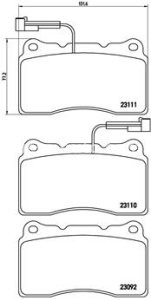Set plăcuțe frână BREMBO ,față, pentru: VOLVO S60 I, V70 II; ALFA ROMEO 156, 159, 166, BRERA, SPIDER; LANCIA KAPPA; RENAULT MEGANE IV 1.8-3.2 10.94-