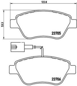 Set plăcuțe frână BREMBO ,față, pentru: ALFA ROMEO MITO; FIAT 500, 500 C, BRAVO II, DOBLO, DOBLO/MINIVAN, FIORINO, FIORINO/MINIVAN, GRANDE PUNTO, IDEA, LINEA, PANDA/HATCHBACK 0.9LPG-2.0D 03.01-