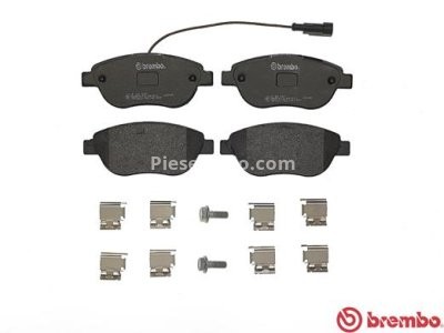 Set plăcuțe frână BREMBO ,față, pentru:  FIAT BRAVO II, DOBLO, DOBLO CARGO, GRANDE PUNTO, IDEA, LINEA, MULTIPLA, STILO; LANCIA DELTA III, MUSA 1.3D-2.0D 04.99-