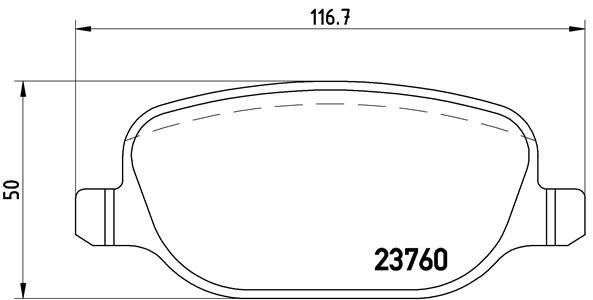 Set plăcuțe frână BREMBO ,spate (cu suruburi ghidare etrier frână), pentru: ALFA ROMEO 159, BRERA, SPIDER; LANCIA DELTA III, THESIS 1.8-3.2 07.02-08.14