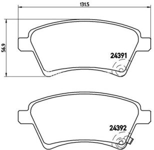 Set plăcuțe frână BREMBO ,față, pentru: FIAT SEDICI; SUZUKI SX4 1.5-2.0D 06.06-